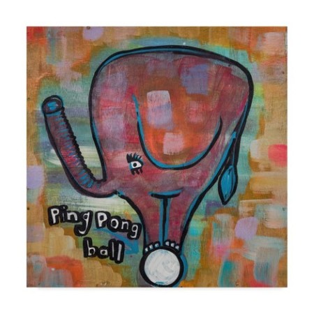 Trademark Fine Art Zwart 'Elephant Ping Pong Ball' Canvas Art, 35x35 ALI23481-C3535GG